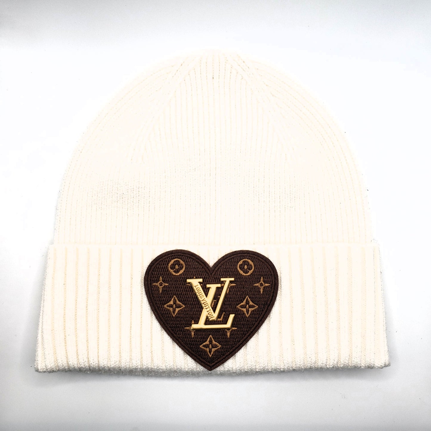 LV PATCH BEANIE - WINTER WHITE