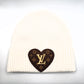 LV PATCH BEANIE - WINTER WHITE