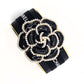 CHANEL BLACK CAMELLIA FLOWER RIBBON CUFF BRACELET