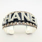 CHANEL INSPIRED MATTE GRAY RHINESTONE LETTER CUFF BRACELET