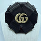 BLACK VELVET AND SATIN RIBBON FLOWER BROOCH - GG