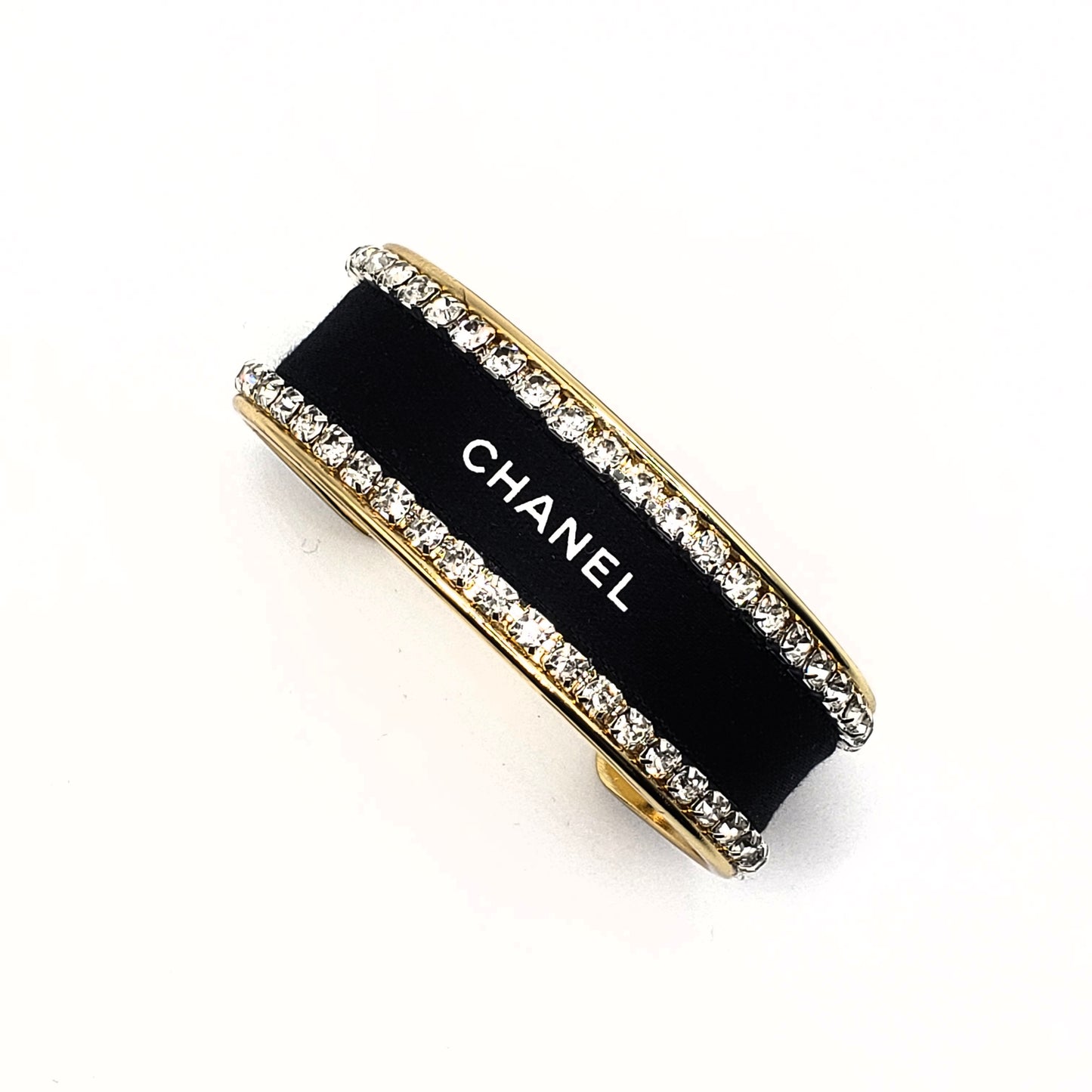 CHANEL INSPIRED GOLD RHINESTONE RIBBON BRACELET