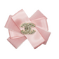 SIGNATURE PINK VELVET AND SATIN SWIRL BROOCH - CC