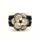 CHANEL WHITE CAMELLIA FLOWER RIBBON CUFF BRACELET