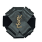 BLACK VELVET AND SATIN RIBBON FLOWER BROOCH - YSL
